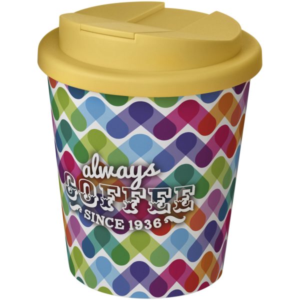 Brite-Americano® Espresso 250 ml tumbler with spill-proof lid P072802C biały / żółty