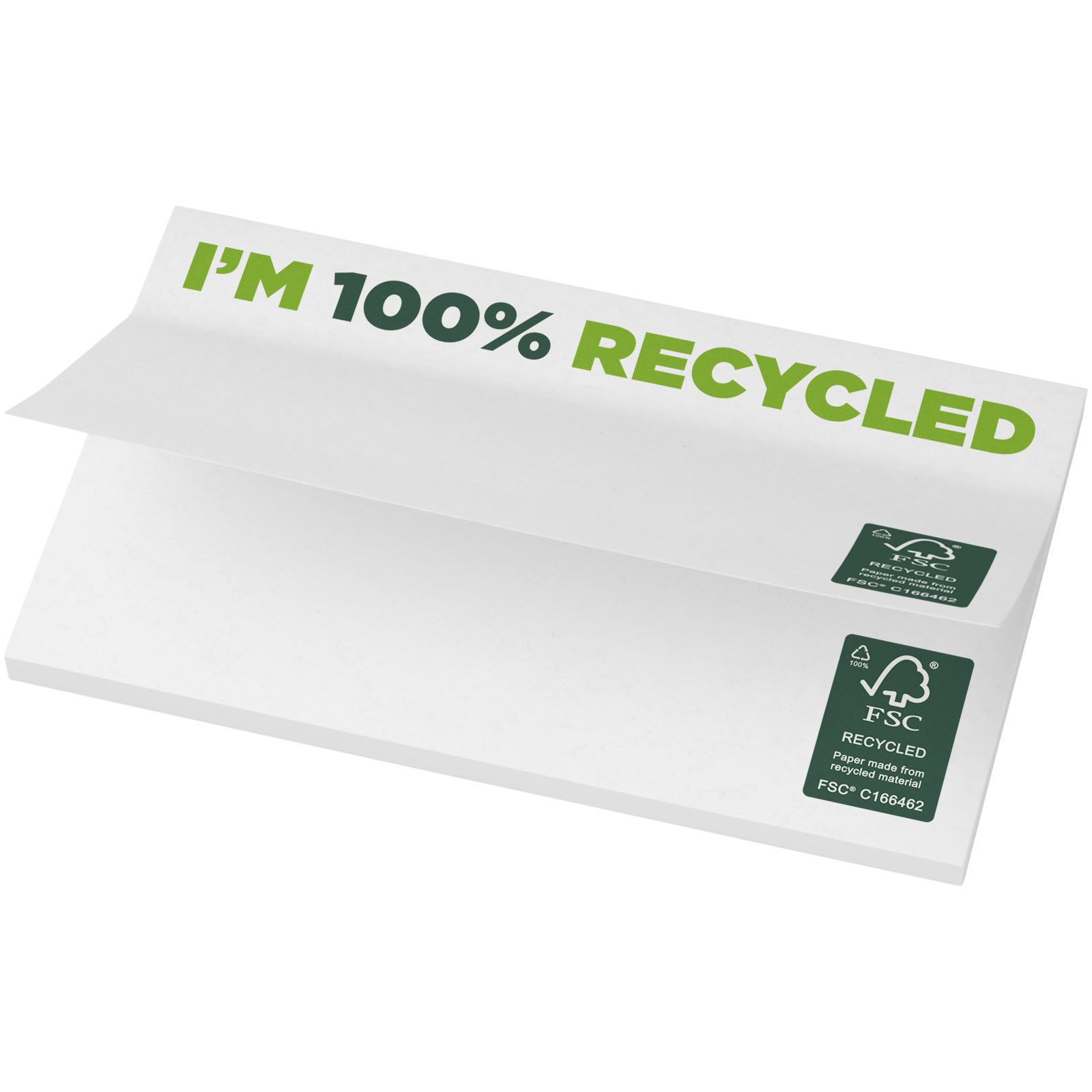 Karteczki samoprzylepne z recyklingu o wymiarach 127 x 75 mm Sticky-Mate® P074212C PFC-21288-W