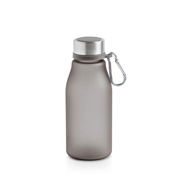 Matowa butelka RPET o pojemności 350 ml z karabińczykiem / Bijou P108825P czarny