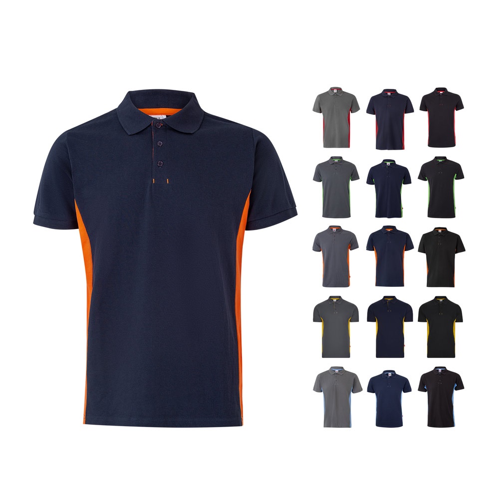 VL SUPAY. Dwukolorowa koszulka polo piqué (180 g/m²), krótki rękaw, bawełna (60%) i poliester (40%) P095145S ST-36039-W