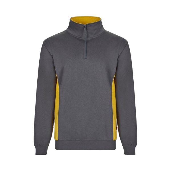 VL SVAROG. Dwukolorowa bluza frotte (260 g/m²) z poliestru (65%) i bawełny (35%) P095250S szary / żółty