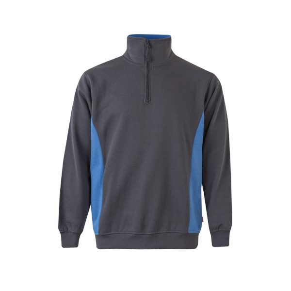 VL SVAROG. Dwukolorowa bluza frotte (260 g/m²) z poliestru (65%) i bawełny (35%) P095250S szary / błękitny