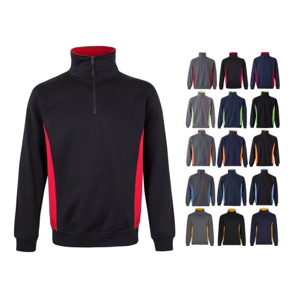 VL SVAROG. Dwukolorowa bluza frotte (260 g/m²) z poliestru (65%) i bawełny (35%) P095250S