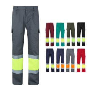 VL ATHENA. Dwukolorowe spodnie z diagonalu (210 g/m²), z podszewką, z wieloma kieszeniami, z bawełny (20%) i poliestru (80%) P095433S ST-36052-W