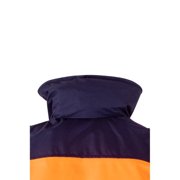 VL JUPITER. Dwukolorowa ocieplana kurtka (180 g/m²) z poliestru (100%), z powłoką PU P095583S granatowy / pomarańczowy