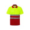 VL CUPID. Dwukolorowa koszulka polo w ptasie oczy (160 g/m²) z krótkimi rękawami, wykonana z poliestru (100%) P095615S czerwony / żółty