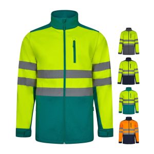 VL HESTIA LARGE. Dwukolorowa kurtka soft shell (280 g/m²), z polarową podszewką i membraną TPU, z poliestru (96%) i elastanu (4%) P097374S ST-36145-W