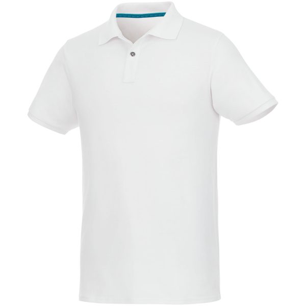 Beryl short sleeve men's organic recycled polo P069915C biały