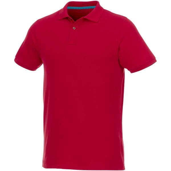 Beryl short sleeve men's organic recycled polo P069915C czerwony