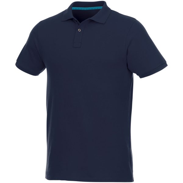 Beryl short sleeve men's organic recycled polo P069915C granatowy