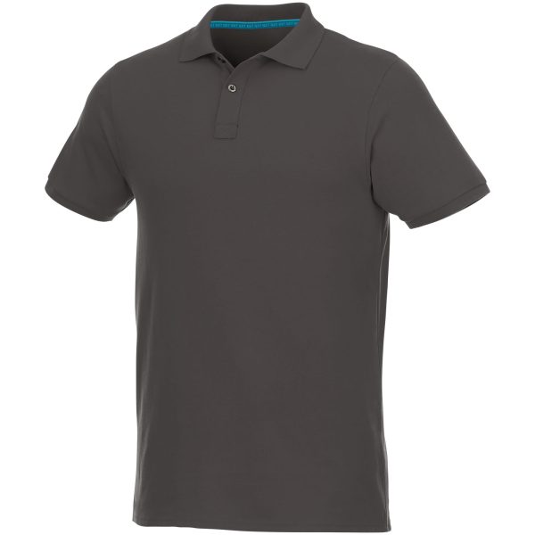 Beryl short sleeve men's organic recycled polo P069915C szary sztormowy