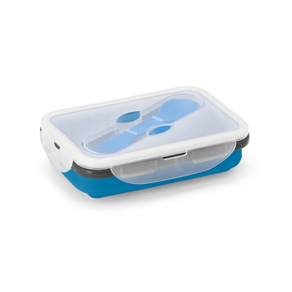 SAFFRON. Lunch Box. Wysuwane hermetyczne pudełko wykonane z silikonu i PP 640 mL P036947S granatowy