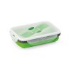 SAFFRON. Lunch Box. Wysuwane hermetyczne pudełko wykonane z silikonu i PP 640 mL P036947S jasnozielony