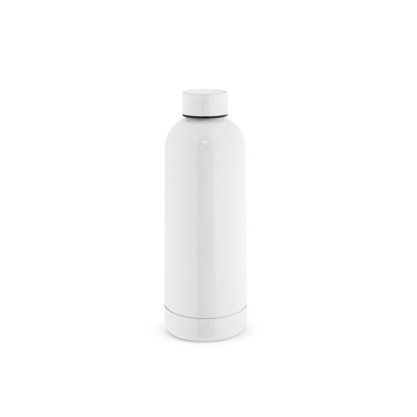 ODIN METTALIC. Butelka z 90% stali nierdzewnej pochodzącej z recyklingu 550 mL P083151S biały