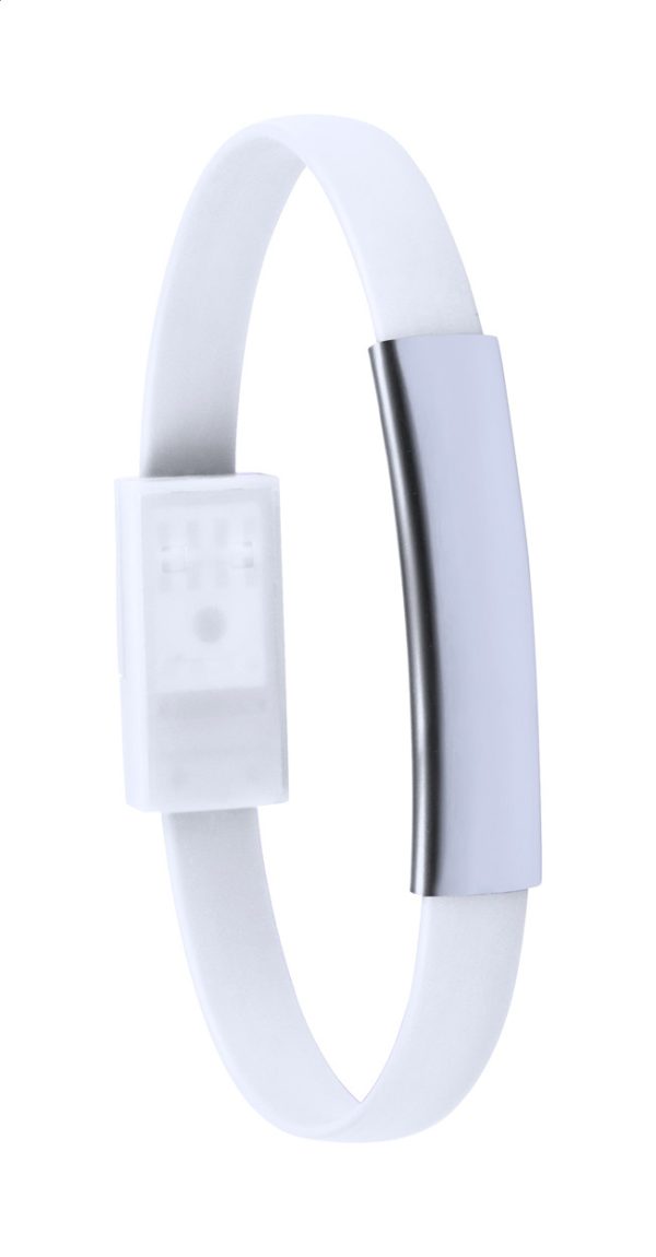 Bransoletka/opaska/kabel USB P111211D biały / srebrny