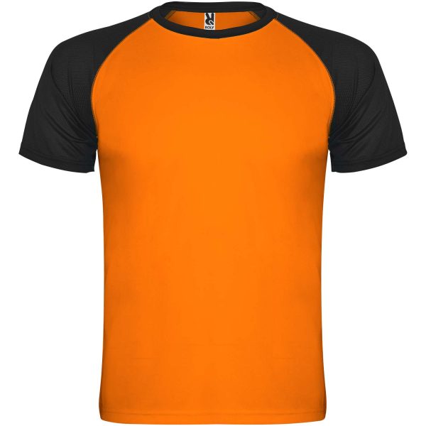Indianapolis sportowa koszulka dziecięca z krótkim rękawem P082407C fluor orange / czarny