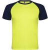 Indianapolis sportowa koszulka dziecięca z krótkim rękawem P082407C fluor yellow / navy blue