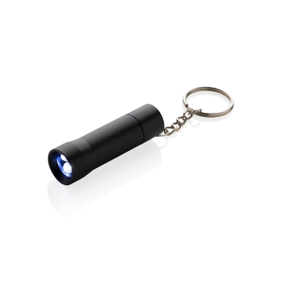 Brelok do kluczy z aluminium z recyklingu, latarka Flash P104898X AX-P514.04-W