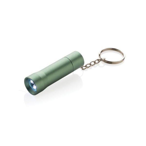 Brelok do kluczy z aluminium z recyklingu, latarka Flash P104898X zielony