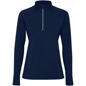 Estambul bluza damska z długim rękawem i zamkiem błyskawicznym na połowie długości P100068C PFC-R1033-W