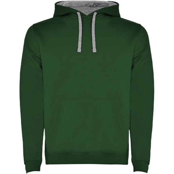 Urban męska bluza z kapturem P081546C butelkowa zieleń / marl grey