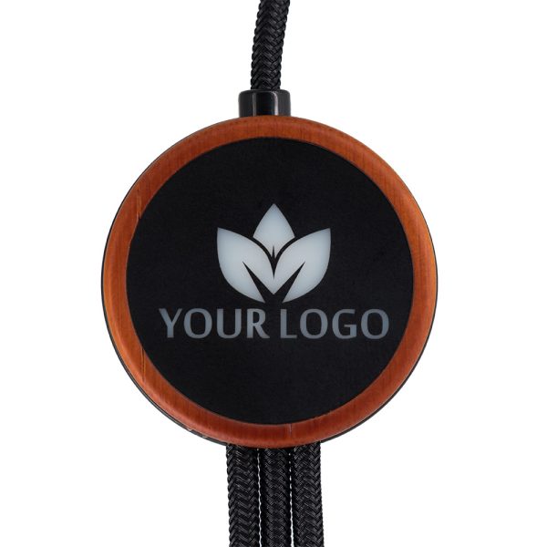 Kabel 3w1 z podświetlanym logo w drewnianej obudowie - LH-ZM04 P120915G