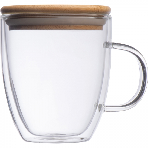 Kubek szklany z pokrywką 350 ml P086141K