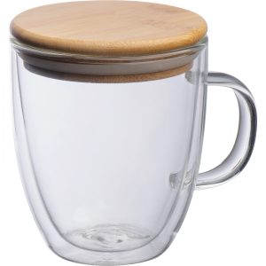 Kubek szklany z pokrywką 350 ml P086141K MC-153766-350ml