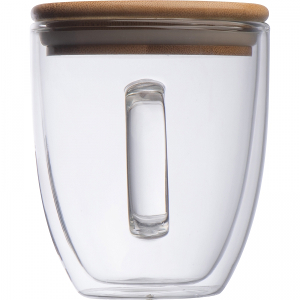 Kubek szklany z pokrywką 350 ml P086141K