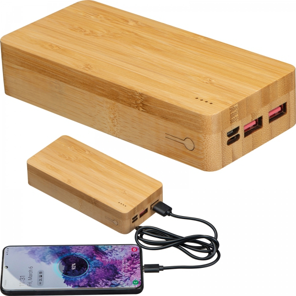 Power bank 20000 mAh bambusowy P085629K MC-396913-20000mah