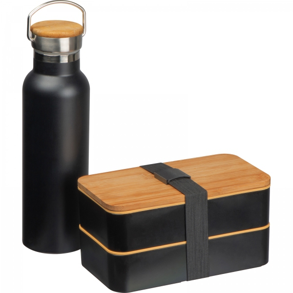 Zestaw lunch box ze sztućcami i butelka termiczna 500 ml P086719K MC-246403-500ml