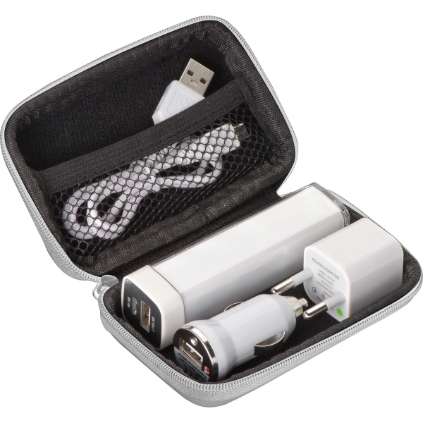 Zestaw podróżny power bank 2200 mAh i wtyczki P085612K MC-008106-2200mah