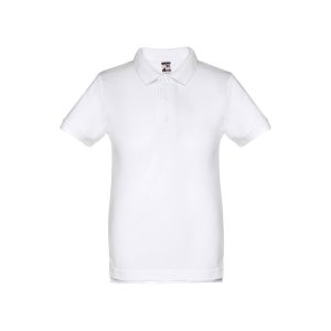 THC ADAM KIDS WH II. Koszulka polo z krótkim rękawem dla dzieci (unisex). Kolor biały P121963S ST-11184-106-2