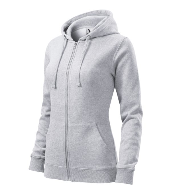 Bluza damska Trendy Zipper P025179F jasnoszary melanż