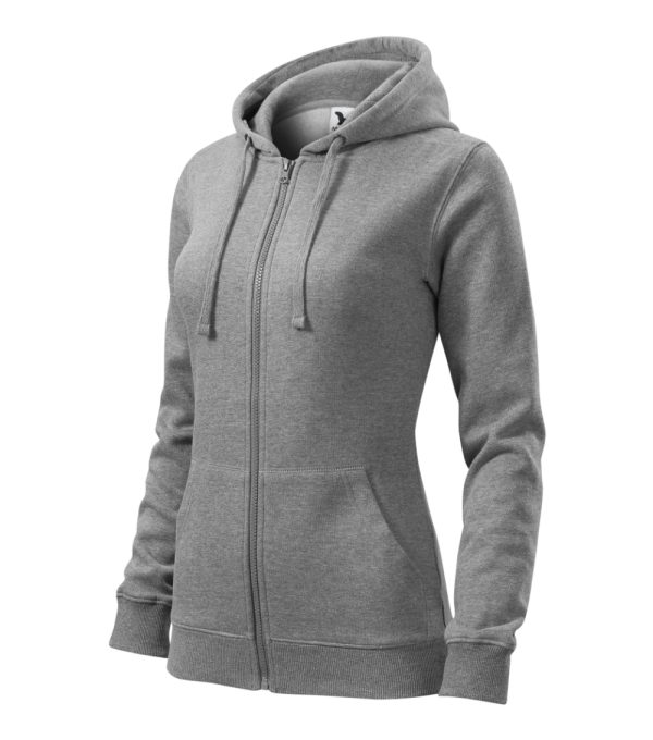 Bluza damska Trendy Zipper P025179F ciemnoszary melanż