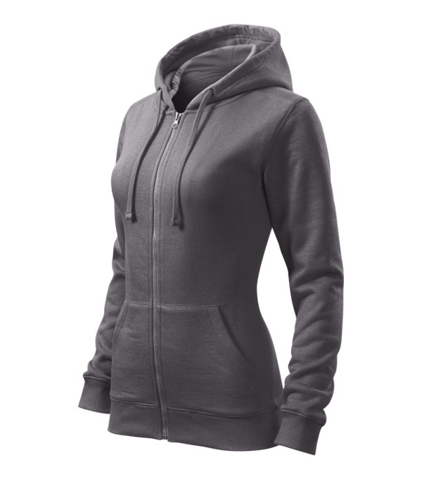 Bluza damska Trendy Zipper P025179F stalowy