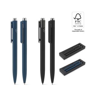 KYLIE SET. Zestaw składający się z długopisu i pióra bez tuszu, oba wykonane z aluminium (94% z recyklingu) P122188S ST-91980-W