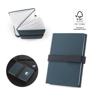 SANDERSON. Notatnik A5 z PU (50% z recyklingu) z dwoma blokami: stronami w linie i zwykłymi P122204S ST-93654-104