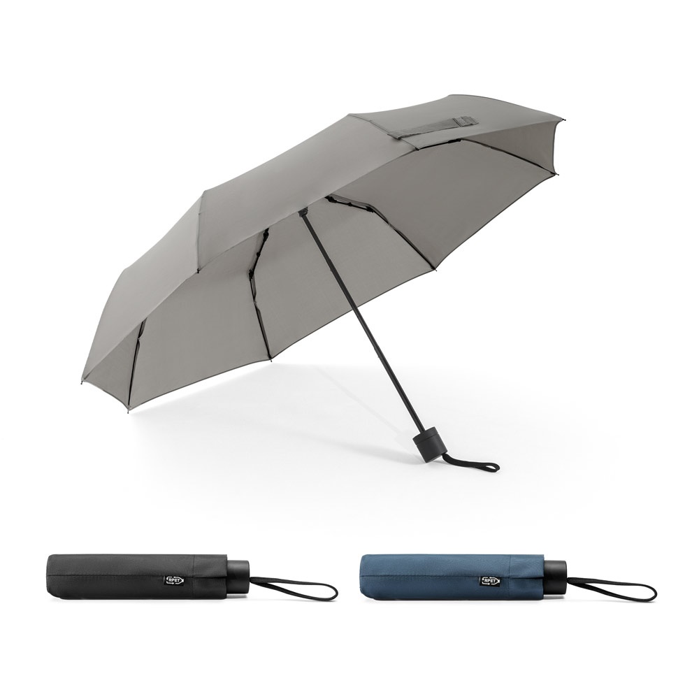 AIDEN. Parasol 21" z poliestru z recyklingu (100% rPET) o gramaturze 190T, składany na 3 części P122252S ST-99164-W
