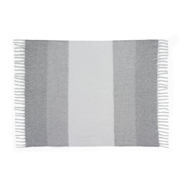 COMFY. Koc z poliestru pochodzącego z recyklingu (100% rPET) (300 g/m²), w dotyku przypominający moher P122257S szary