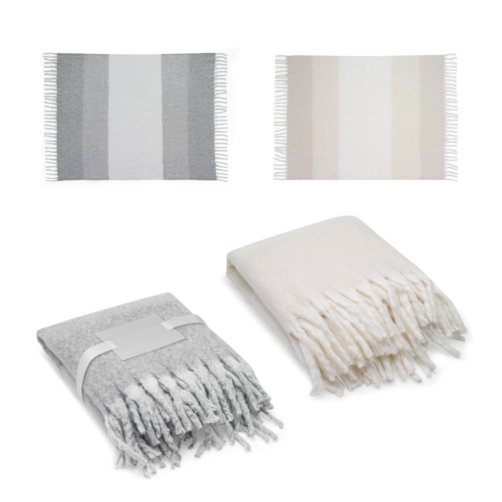 COMFY. Koc z poliestru pochodzącego z recyklingu (100% rPET) (300 g/m²), w dotyku przypominający moher P122257S ST-99166-W
