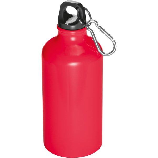 Bidon metalowy z karabińczykiem 500 ml P085685K czerwony