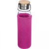 Butelka szklana z pokrowcem 600 ml P086996K różowy