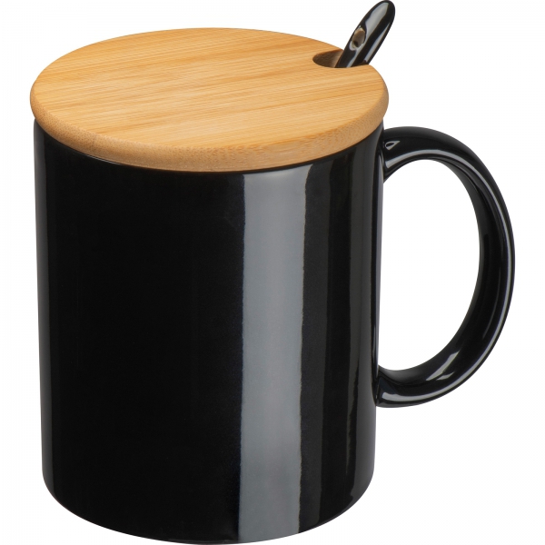 Kubek ceramiczny z łyżeczką 300 ml P086894K MC-82969-W