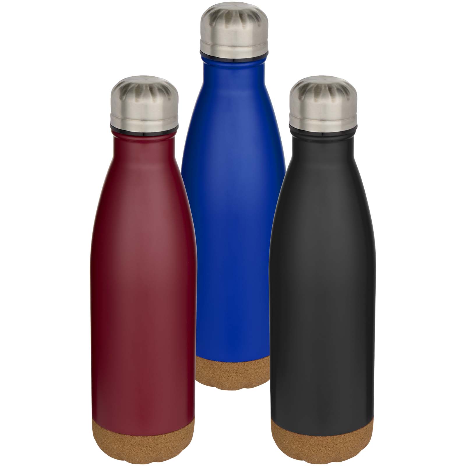 Cove butelka na wodę o pojemności 500 ml ze stali nierdzewnej z podwójnymi ściankami i izolacją próżniową oraz detalami korkowymi P123316C PFC-100892-W