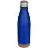 Cove butelka na wodę o pojemności 500 ml ze stali nierdzewnej z podwójnymi ściankami i izolacją próżniową oraz detalami korkowymi P123316C błękit królewski