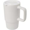 Carter kubek ceramiczny o pojemności 450 ml z plastikową pokrywką P123319C biały