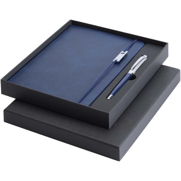 Legato Elegance zestaw notatnik A5 w twardej okładce z piórem kulkowym P123139C ocean blue / biały