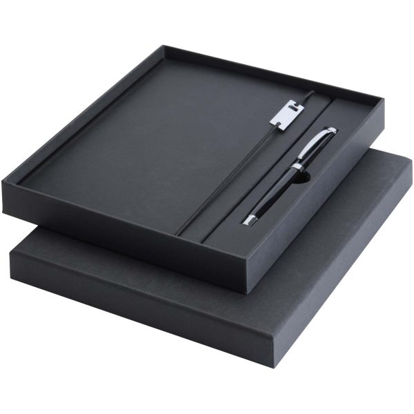 Legato Elegance zestaw notatnik A5 w twardej okładce z piórem kulkowym P123139C czarny