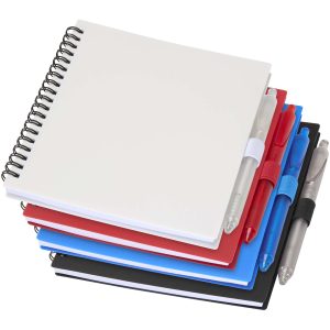 Niove zestaw notatnik w miękkiej okładce z tworzyw sztucznych pochodzących z recyklingu i długopis (niebieski tusz) P123169C PFC-106298-W